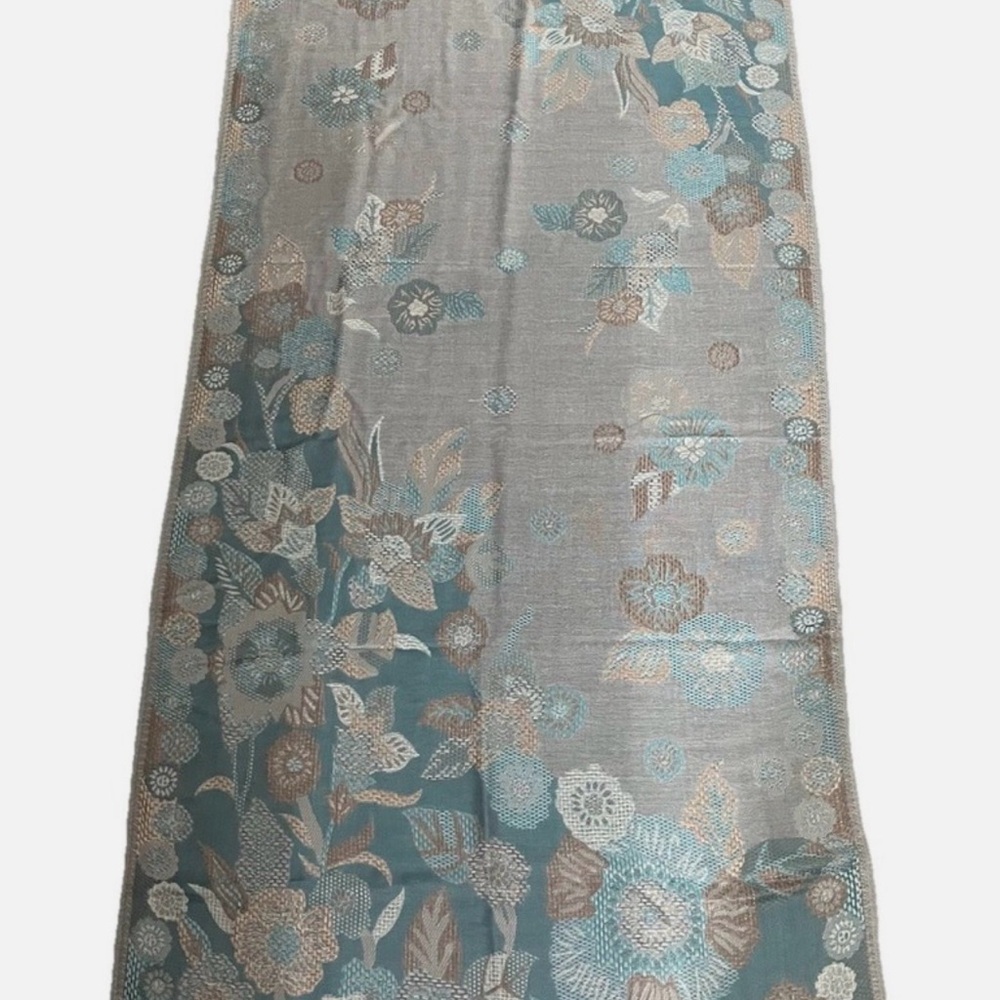 Chico’s  Floral Jacquard Oblong Scarf -Seascape  - NWT